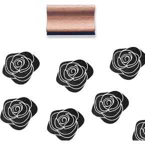 Rose Rubber Stamp, 1-1/3 Medium Stamp for Scrapbooking Card Making Crafting