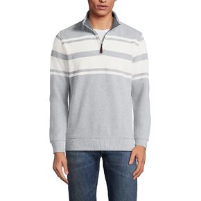 Lands' End Mens Bedford Rib Quarter Zip Sweater Medium Denim Heather Regular XX-Large