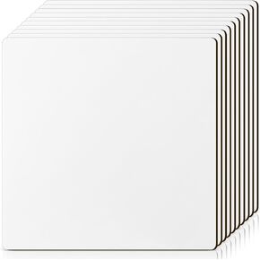 Landical 10 Pack 12" x 12" Square Sublimation Hardboard Blanks MDF Wood Sheets Bulk MDF Board 1/8 Inch Thick Sublimation Cutting Board Blanks for Heat Press Machine Laser Cut DIY Projects, White