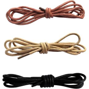 3 PAIRS Round Waxed Cotton Oxford Shoelaces Dress Shoes Shoelaces Boots ShoeLaces