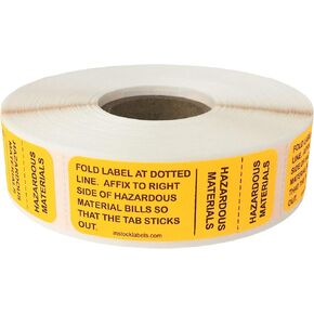 Hazardous Materials Dotted Line Stickers 0.75 x 2 Inch 500 Total Labels