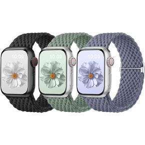 أحزمة حلقة منفردة مضفرة متوافقة مع ساعة Apple للنساء، حزام مطاطي متوافق مع أحزمة ساعة Apple 40 مم 38 مم 41 مم، لسلسلة iWatch Band Ultra Series 9 8 7 6 5 4 3 2 1 SE in Kuwait