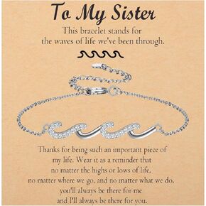 Friendship Bracelets Birthday Gifts for Women Best Friend Sister Gifts Wave Bracelet for Women For Birthday, Christmas, New Year