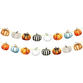 Pumpkin Banner, No DIY, Fall, Thanksgiving or Halloween Party Decorations, Pumpkin Decorations for Classroom Wall Home and Door, Thanksgiving Banner Cute Autumn Happy Fall Y'all Garland Decor