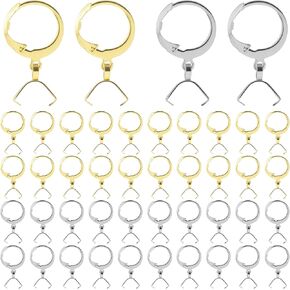 PAGOW 40pcs Stainless Steel French Earring Hooks Leverback Ear Wires Hypoallergenic Pendant Clasp Supplies for DIY Jewelry Making