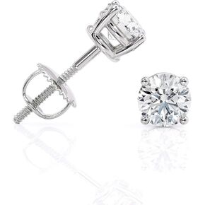 IGI Certified 1 1/2 to 2 Carat D-E Color Lab Grown Diamond Stud Earrings for Women I 14k White Gold Earrings I Secure Screw Back Earrings Made in USA by Beverly Hills Jewelers