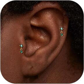 Jstyle Earring Sets for Multiple Piercing Flat Back Stud Earrings Hypoallergenic Stainless Steel Earrings Dainty Cartilage Tragus Stud Earrings for Women
