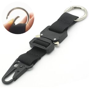 Tactical Key Chains for Mens, EDC Gear Clips with HK Clip and Stainless Steel Ring, Large Military Keychain Molle Accessories