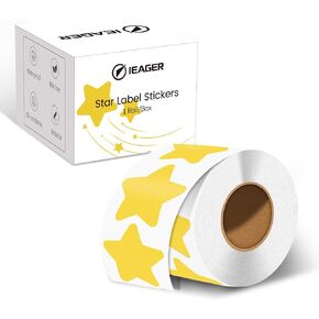 ملصقات ملصقات حرارية على شكل نجمة من iEager ملصقات قابلة للطباعة مقاس 5.08 سم، لفافة ملصقات حرارية ذاتية اللصق للديكور، تخزين المنزل، بطاقة شكر، صندوق هدايا، تصميم شعار مخصص-500 ملصق، أبيض in Kuwait