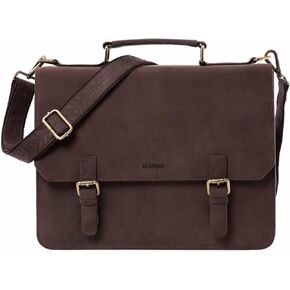 LEABAGS Gainsville briefcase laptop bag 15 inch leather bag in vintage style