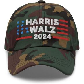 Harris Walz 2024 Hat Camo Embroidered Classic Dad Baseball Cap, Kamala Harris Tim Walz Waltz Support Election Democratic
