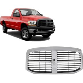 Front Grille (All Black) Compatible With Dodge 2006-2008 Ram 1500 / Compatible With Dodge 2006-2009 Ram 2500 / Compatible With Dodge 2006-2009 Ram 3500 Front Grill