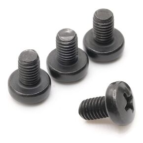 Black License Plate Screws for BMW and Tesla, Phillips Machine Pan Head 18-8, Stainless Steel Black Oxide, M5-0.8 x 6 mm Bolt (Pack of 4)