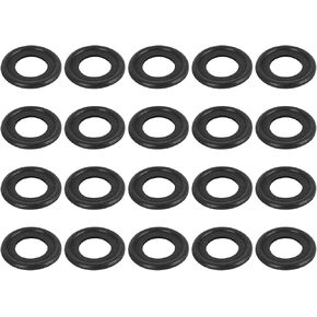 X AUTOHAUX 20pcs M12 Rubber Oil Drain Plug Gaskets Washer Replacement Universal Black for Car
