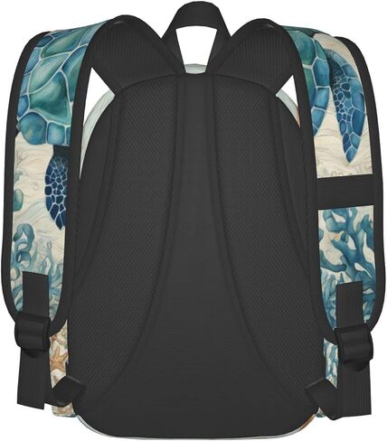 cfpolar 17 Inch Backpack Vintage Sea Turtle Starfish Laptop Bag Shoulder Bag School Bookbag Casual Daypack For Boys Girls in Saudi Arabia