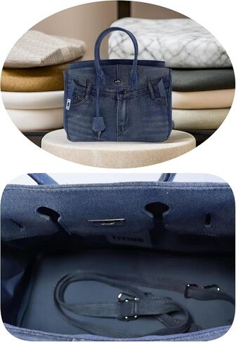 Women's Denim Wallet Tote Large Capacity Satchel Underarm Bag for Beach Travel Daily Shopping Top Shoulder Bag in Kuwait