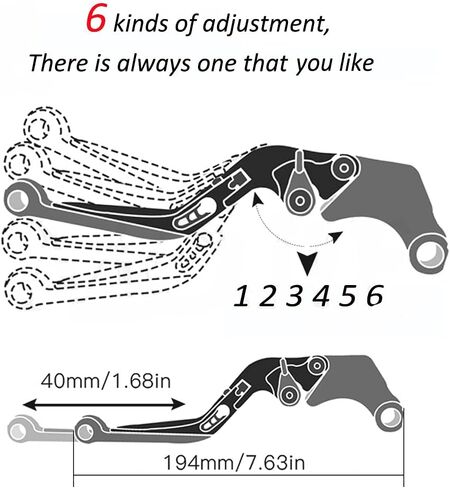 for Kawasak ZX6R ZX 6R 636 ZX6 R ZX-6R ZX636 2019-2023 Folding Extendable Adjustable Brake Clutch Levers Accessories CNC Aluminum Alloy Ninja zx-6r Hand Brake Lever (D) in Kuwait