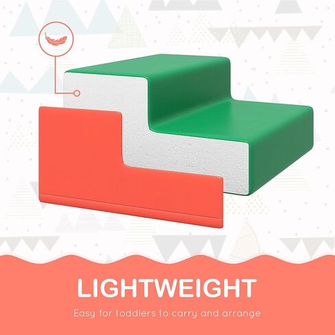 Qaba Foam Play Set for Toddlers and Children, Easy-to-Clean 4 Piece Soft & Safe Kids Climbing Set for Crawling or Sliding, Multicolor in Kuwait