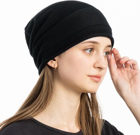 100% Organic Cotton Knitted Bucket Hats for Women Long Watch Wrinkle-Resistant Knit Bucket Hats Fleece Beanie Slouch in Saudi Arabia
