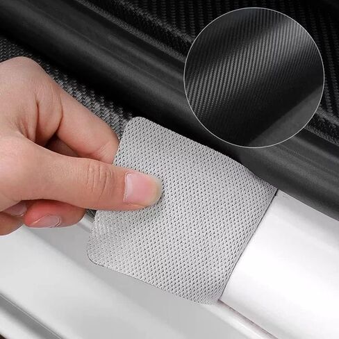 4pcs Dominican Flag Carbon Fiber Car Door Front/Rear Sill Plate Protectors, Sticker Decorative Entry Guard Threshold Scratch Pad Film for Auto Truck SUV Accessories (Dominian Flag) (MKT*4) in Saudi Arabia