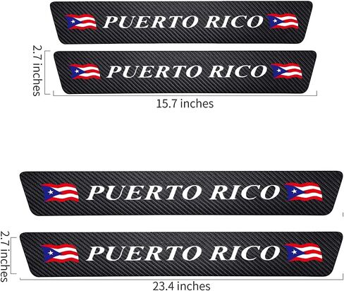 4pcs Dominican Flag Carbon Fiber Car Door Front/Rear Sill Plate Protectors, Sticker Decorative Entry Guard Threshold Scratch Pad Film for Auto Truck SUV Accessories (Dominian Flag) (MKT*4) in Saudi Arabia