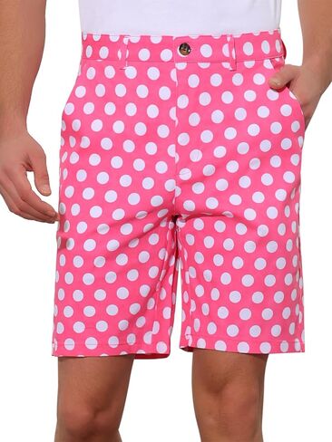 Lars Amadeus Shorts for Men's Polka Dots Flat Front Polka Dots Shorts in Saudi Arabia