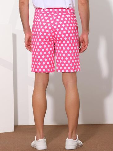 Lars Amadeus Shorts for Men's Polka Dots Flat Front Polka Dots Shorts in Saudi Arabia