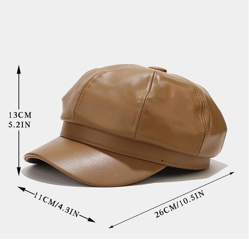 Yanmucy Newsboy Hats for Women Fashion PU Leather Winter Visor Paperboy Hat Vintage Classic Beret Warm Cap for Ladies Girls in Saudi Arabia