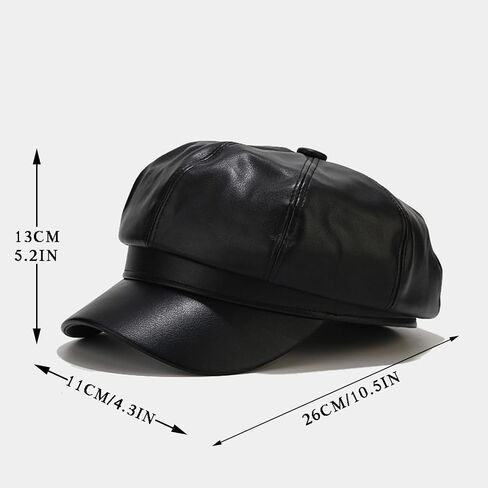 Yanmucy Newsboy Hats for Women Fashion PU Leather Winter Visor Paperboy Hat Vintage Classic Beret Warm Cap for Ladies Girls in Saudi Arabia