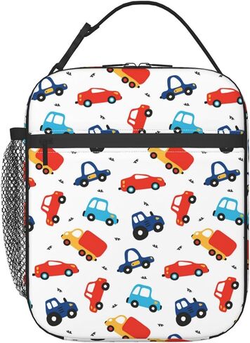 Lunch Box for Kids Girls Boys Car Pattern Lunch Bag Cooler Tote Reusable Insulated Lunch Bag Container Gifts for Office Picnic Travel Work School in Saudi Arabia