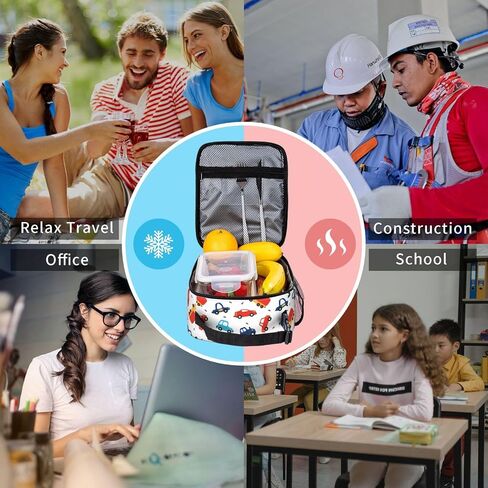 Lunch Box for Kids Girls Boys Car Pattern Lunch Bag Cooler Tote Reusable Insulated Lunch Bag Container Gifts for Office Picnic Travel Work School in Saudi Arabia