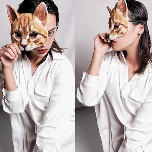 Valpeak 3D Cat Mask, Cat Headband, and Funny Cat Socks with cat Tails in Saudi Arabia
