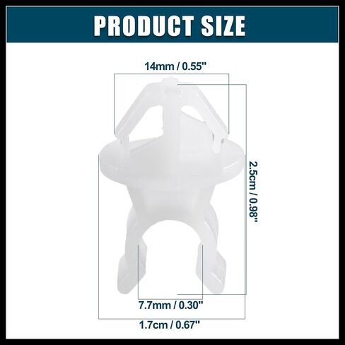 Hood Prop Rod Clip Retainer Fit for Mitsubishi Lancer - Pack of 1 White Durable Material in Saudi Arabia