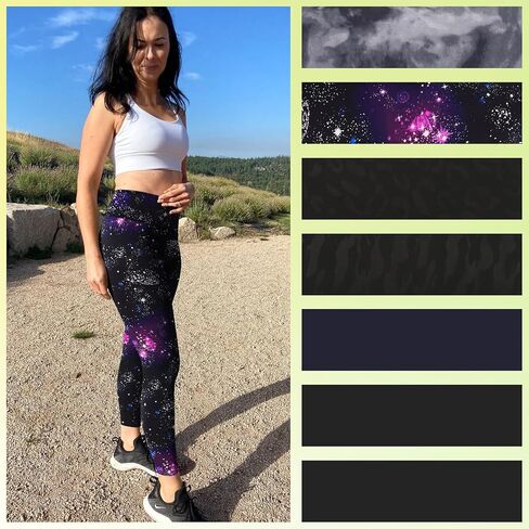 Syrinx 7 Pack Leggings for Women - High Waisted Tummy Control Soft Yoga Pants for Workout Running in Saudi Arabia