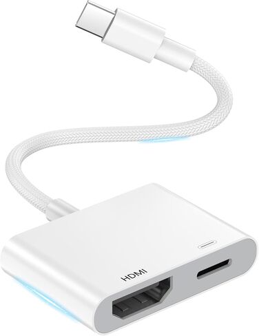[معتمد من MFi] محول USB C إلى HDMI لهاتف iPhone 15 إلى التلفزيون، كابل موصل شاشة AV رقمي من النوع C 4K متوافق مع iPhone 15/15 Pro/15 Pro Max/15 Plus إلى شاشة عرض HDTV in Saudi Arabia