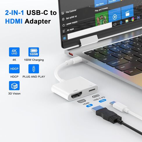 [معتمد من MFi] محول USB C إلى HDMI لهاتف iPhone 15 إلى التلفزيون، كابل موصل شاشة AV رقمي من النوع C 4K متوافق مع iPhone 15/15 Pro/15 Pro Max/15 Plus إلى شاشة عرض HDTV in Saudi Arabia