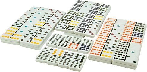 مجموعة دومينو مزدوجة فاخرة مكونة من 12 قطعة في علبة متينة - لعبة كلاسيكية مع الأصدقاء والعائلة in Kuwait