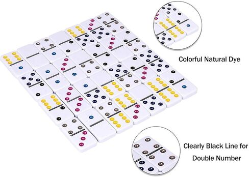 مجموعة دومينو مزدوجة فاخرة مكونة من 12 قطعة في علبة متينة - لعبة كلاسيكية مع الأصدقاء والعائلة in Kuwait