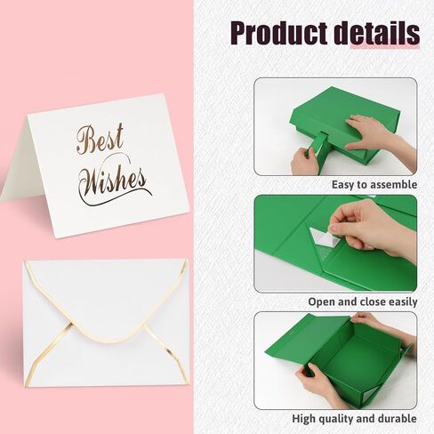 Shindel Pink Gift Box, 10.5x7.5x3.1 Inches Gift Box with Lid for Presents, Magnetic Gift Box with Ribbon, Bridesmaid Box with Lid Greeting Card in Saudi Arabia