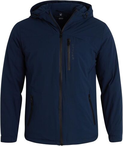 Spyder Men's Jacket - Full Zip Up Hood Spyderlite Jackets for Men - Soft Stretch Insulated Fleece Outdoor Jacket (S-XL) in Saudi Arabia