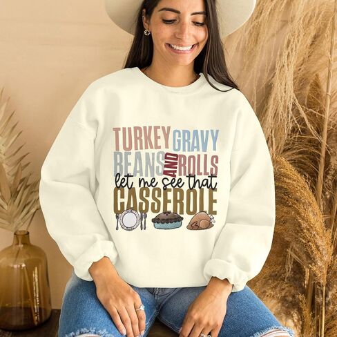 KNEYATTA Thanksgiving Sweatshirt Women Turkey Print Sweatshirt Fall Thankful Tee Tops in Saudi Arabia