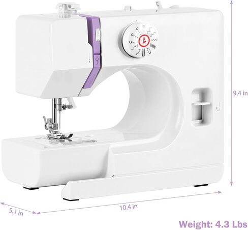Sewing Machine - Mini Sewing Machine for Beginners and Kids with 12 Built-in Stitches, Portable Sewing Machine with Adjustable 2 Speed and Foot Pedal Control, Perfect for Arts,Crafts & Sewing Projects in Saudi Arabia
