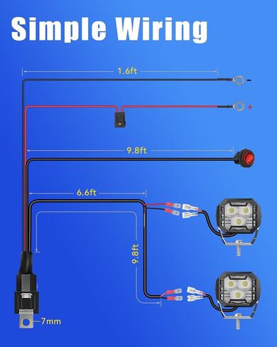 SUPAREE Off Road Lights, 2024 Newest Super Bright LED Driving Lights 90W with 12 ft Wiring Harness kit - 2 Leads, 3 Inch LED Pot Lights fit for Jeep Trucks ATV UTV SUV Boat, LED Pods 2PCS in Saudi Arabia