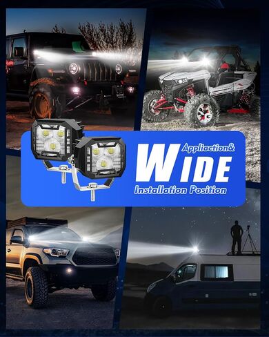 SUPAREE Off Road Lights, 2024 Newest Super Bright LED Driving Lights 90W with 12 ft Wiring Harness kit - 2 Leads, 3 Inch LED Pot Lights fit for Jeep Trucks ATV UTV SUV Boat, LED Pods 2PCS in Saudi Arabia