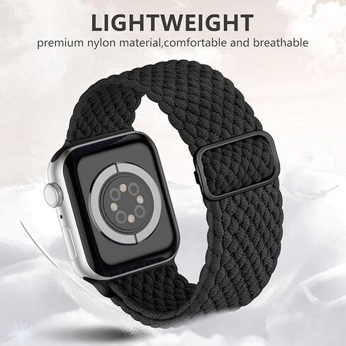 أحزمة حلقة منفردة مضفرة متوافقة مع ساعة Apple للنساء، حزام مطاطي متوافق مع أحزمة ساعة Apple 40 مم 38 مم 41 مم، لسلسلة iWatch Band Ultra Series 9 8 7 6 5 4 3 2 1 SE in Kuwait