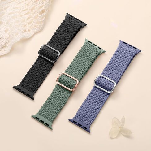 أحزمة حلقة منفردة مضفرة متوافقة مع ساعة Apple للنساء، حزام مطاطي متوافق مع أحزمة ساعة Apple 40 مم 38 مم 41 مم، لسلسلة iWatch Band Ultra Series 9 8 7 6 5 4 3 2 1 SE in Kuwait