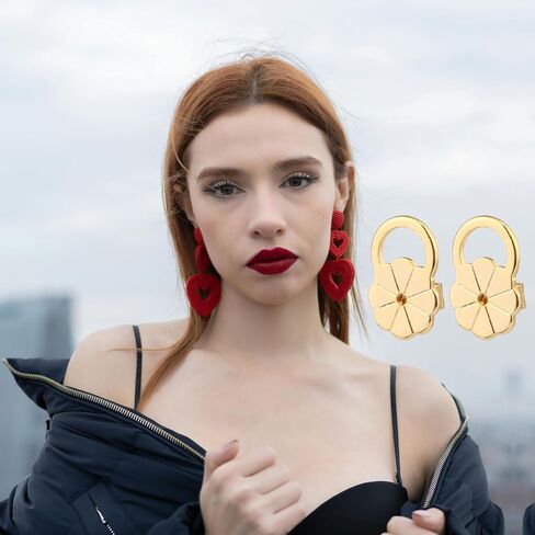 4pcs Earring Backs, Copper Earring Backs for Droopy Ears Studs Large Earring Lifters Backs Repacements for Heavy Earring Support Backings for Earlobe (Gold+Silver) in Saudi Arabia