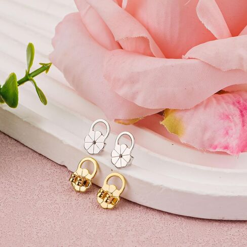 4pcs Earring Backs, Copper Earring Backs for Droopy Ears Studs Large Earring Lifters Backs Repacements for Heavy Earring Support Backings for Earlobe (Gold+Silver) in Saudi Arabia
