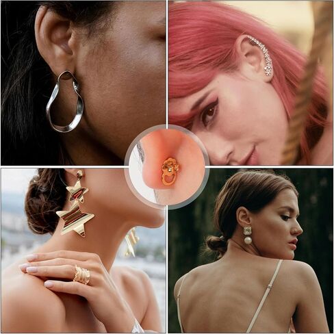 4pcs Earring Backs, Copper Earring Backs for Droopy Ears Studs Large Earring Lifters Backs Repacements for Heavy Earring Support Backings for Earlobe (Gold+Silver) in Saudi Arabia