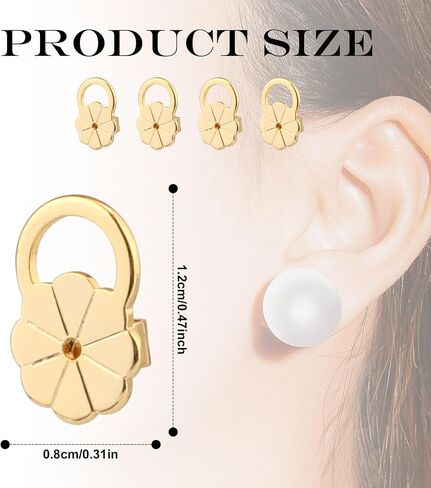 4pcs Earring Backs, Copper Earring Backs for Droopy Ears Studs Large Earring Lifters Backs Repacements for Heavy Earring Support Backings for Earlobe (Gold+Silver) in Saudi Arabia